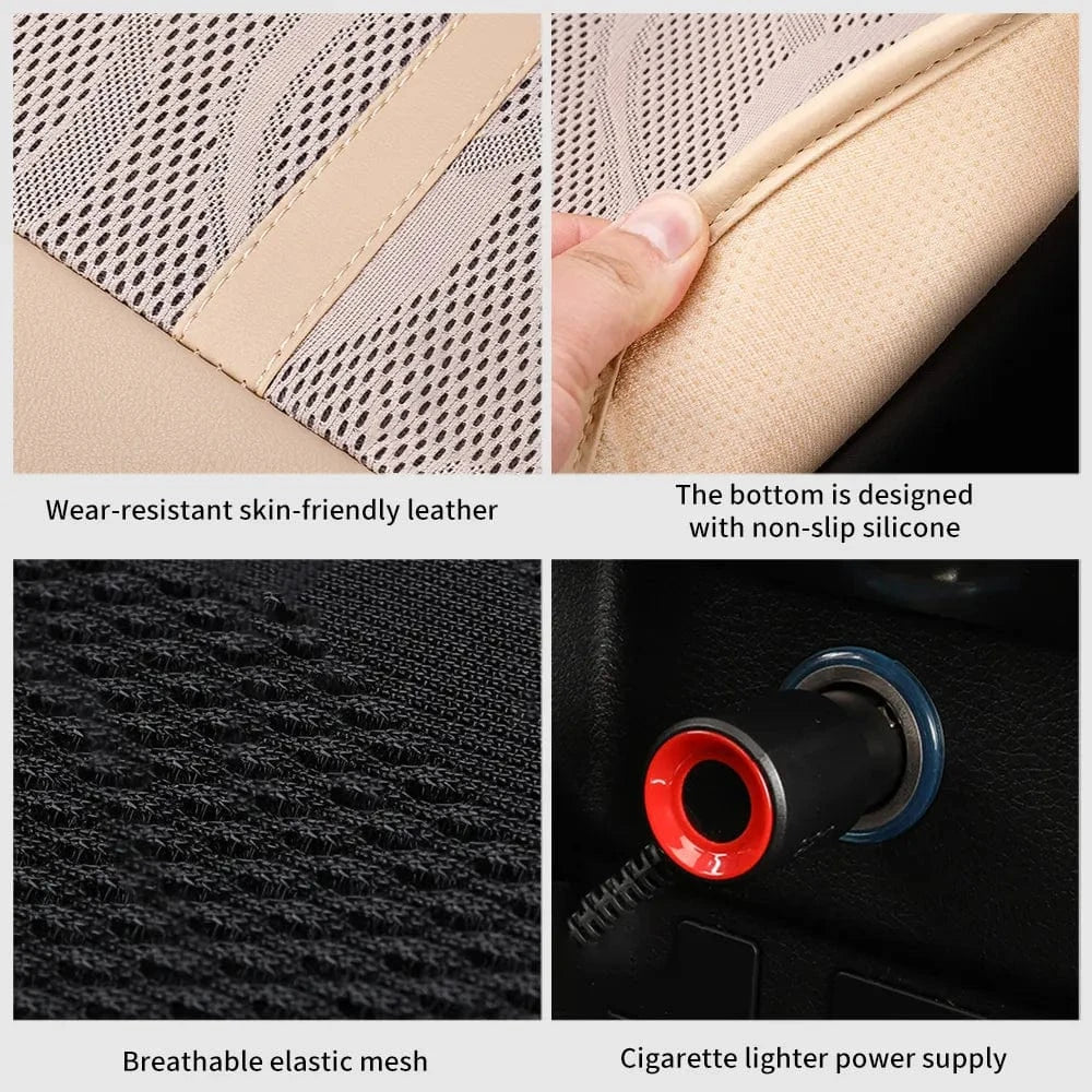 🏁 Heated & Ventilated Car Seat Cushion – All-Season Comfort with Massage, Cooling & More
