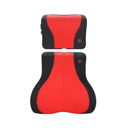 Heated Massage Seat with Memory Foam Neck Pillow – Universal Fit & Adjustable Support for Travel Comfort