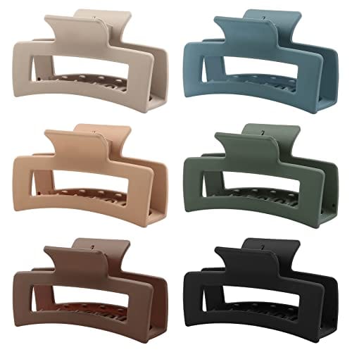 HappyGlow™ Matte Jaw Hair Clips – 6-Pack Morandi Colors (No-Slip, No-Pull)