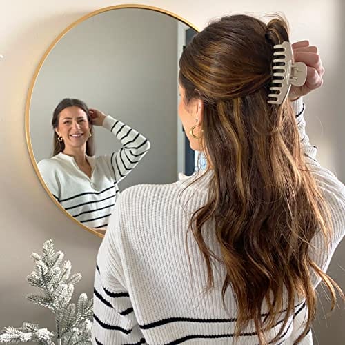 HAPPYGLOW™ – 8 Pack Hair Claw Clips (2 Styles, 4 Neutral Colors)